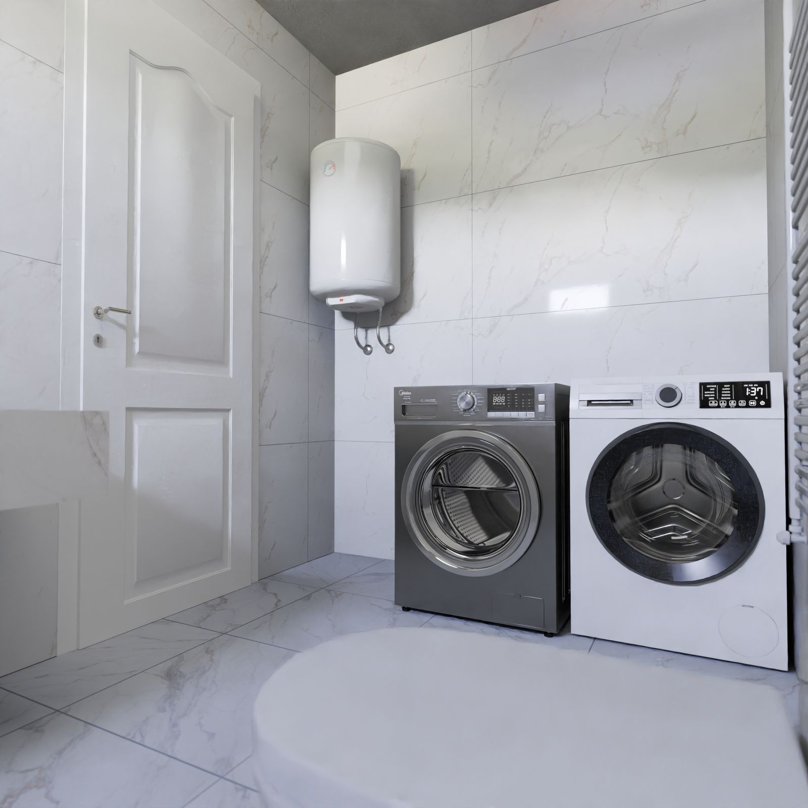 New water heater installed in a New Smyrna Beach laundry room
